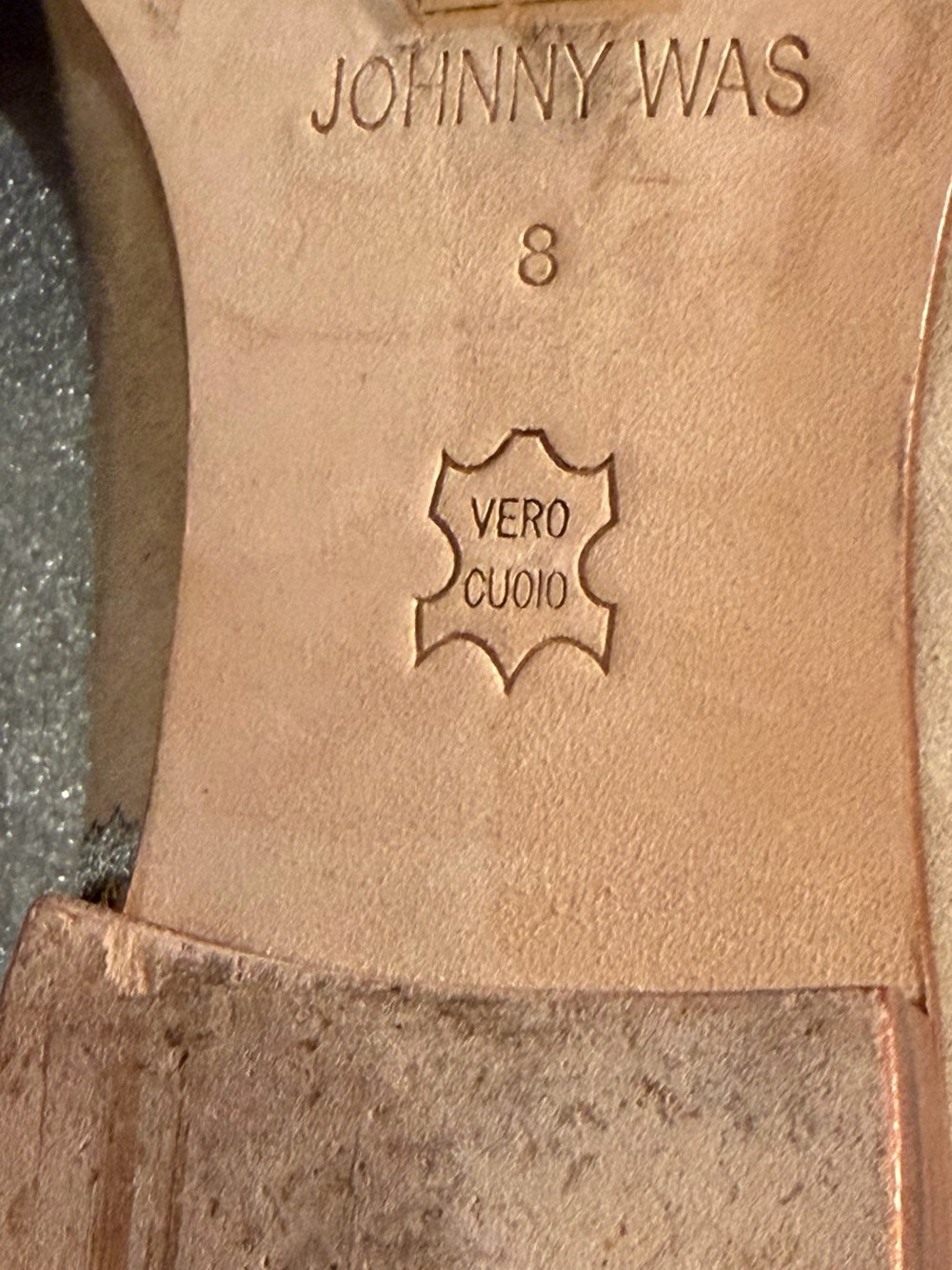 Johnny Was Taupe Suede Loafers with Gold & Gray Embroidery - Picture 7 of 8